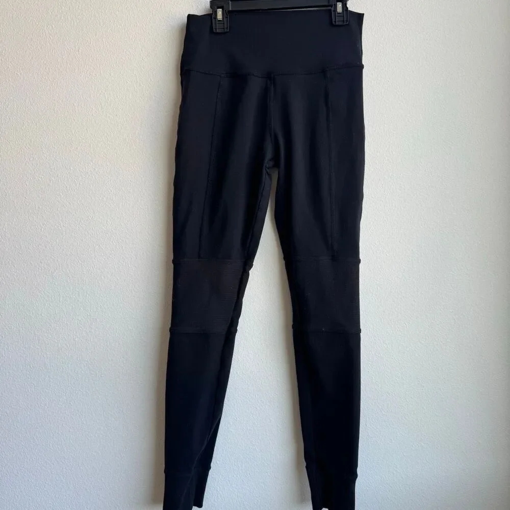Alo Yoga Banded Yoga Leggings Block Size Medium Logo Calf High Rise Compressive